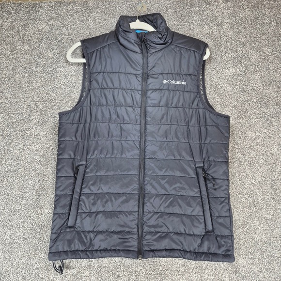 Columbia Other - Columbia Omni-Heat Puffer Vest Mens Small Black Insulated Full Zip